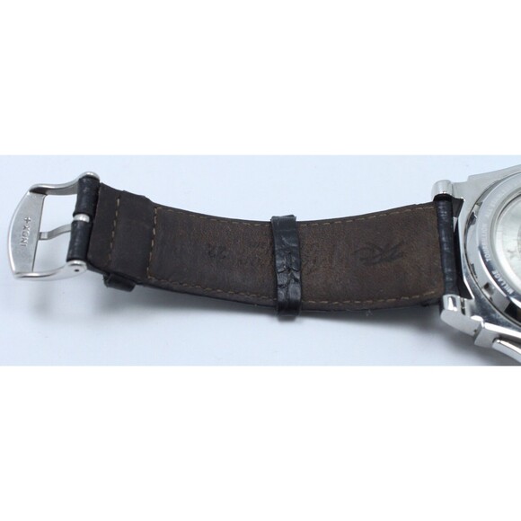 Millage Tourbillion Collection with Black on Silver Genuine Coroco Calf Leather - Picture 10 of 11